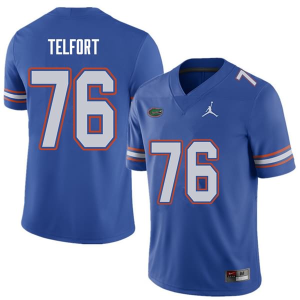 NCAA Florida Gators Kadeem Telfort Men's #76 Jordan Brand Royal Stitched Authentic College Football Jersey VRZ3564JL